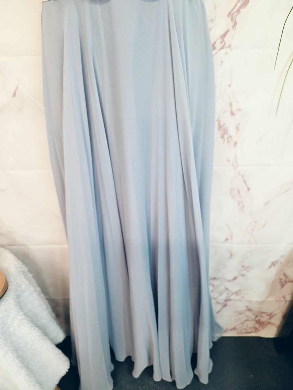 After Six Light Blue Lace Bodice Maxi Dress Formal Prom Bridesmaid Gown Size 6 - Picture 5 of 9